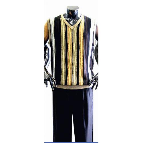 Silversilk Black Knitted Silk Blend Vest #V120